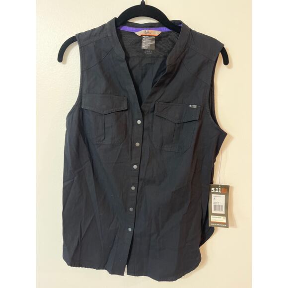 5.11 Tactical Women's Meadow Top, 100% Herringbone Cotton Black Small NWT - Picture 1 of 5